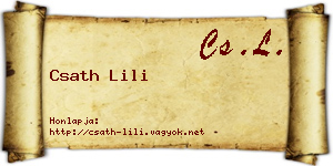 Csath Lili névjegykártya